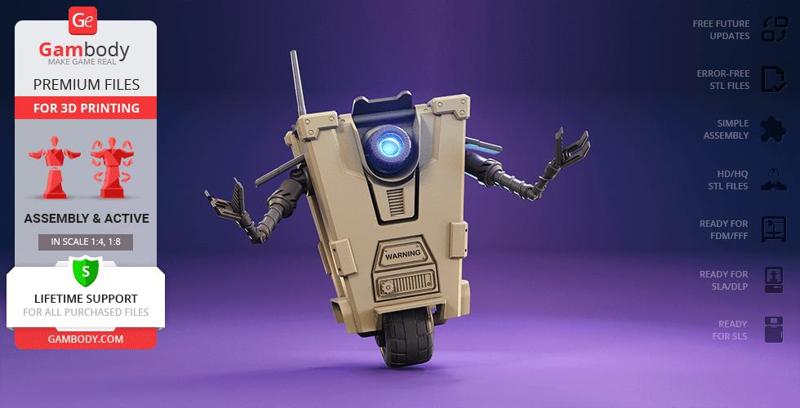 Borderlands Claptrap 3D Printing Model | Assembly + Action