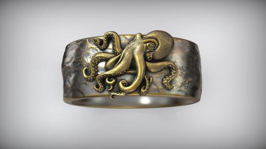 Octopus Tentacle Ring  Kraken Wedding Band