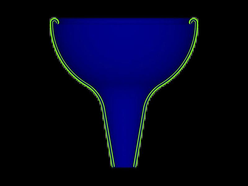 Internally Vented Funnel With Spill Resistant Recurved Lip