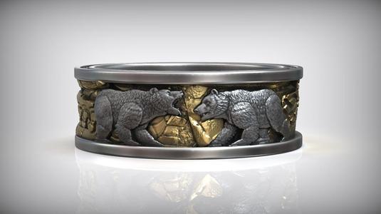 Nordic Viking Polar Bear Wedding Band
