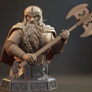 Gimli Bust STL files for 3D Printing | Assembly Model