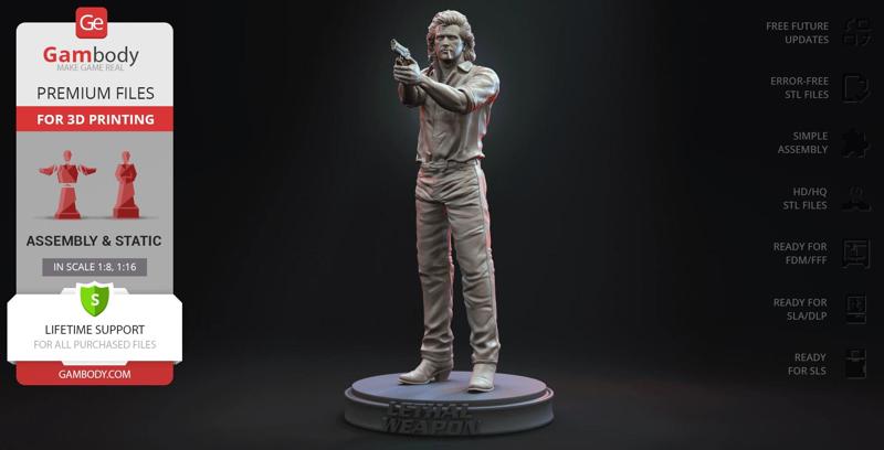 Martin from Lethal Weapon STL files for 3D Printing | Assembly Model