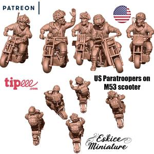 US paratroopers on M53 scooter – 28mm