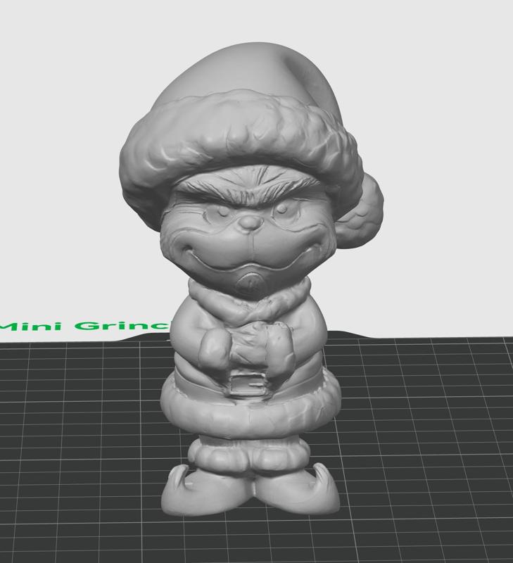 Grinch Christmas Cute Mini Toy – 3D print STL and multicolor 3MF file