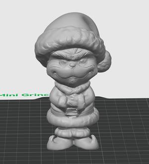 Grinch Christmas Cute Mini Toy – 3D print STL and multicolor 3MF file