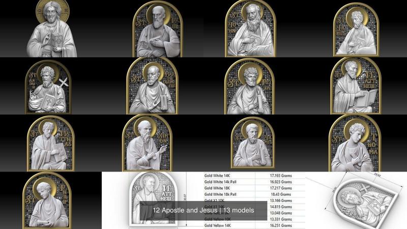 12 Apostle and Jesus 3D Model Collection