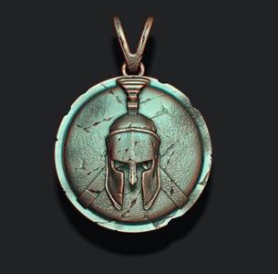 Spartan Helmet Shield pendant