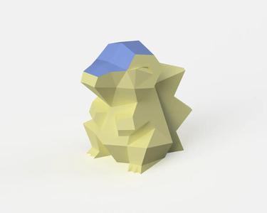 Low-Poly Cyndaquil – Dual Extrusion version