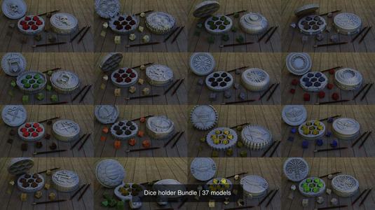 Dice holder Bundle 3D Model Collection