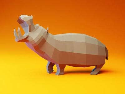 Low Poly Hippopotamus