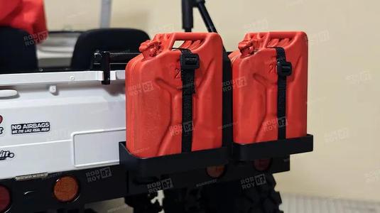 Rear Jerry Can Support + Jerry Cans for Suzuki Jimny LJ10 1/6 FMS