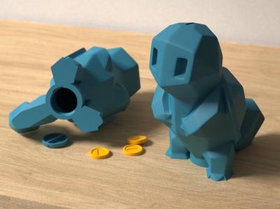 Low-poly Squirtle – Piggy Bank