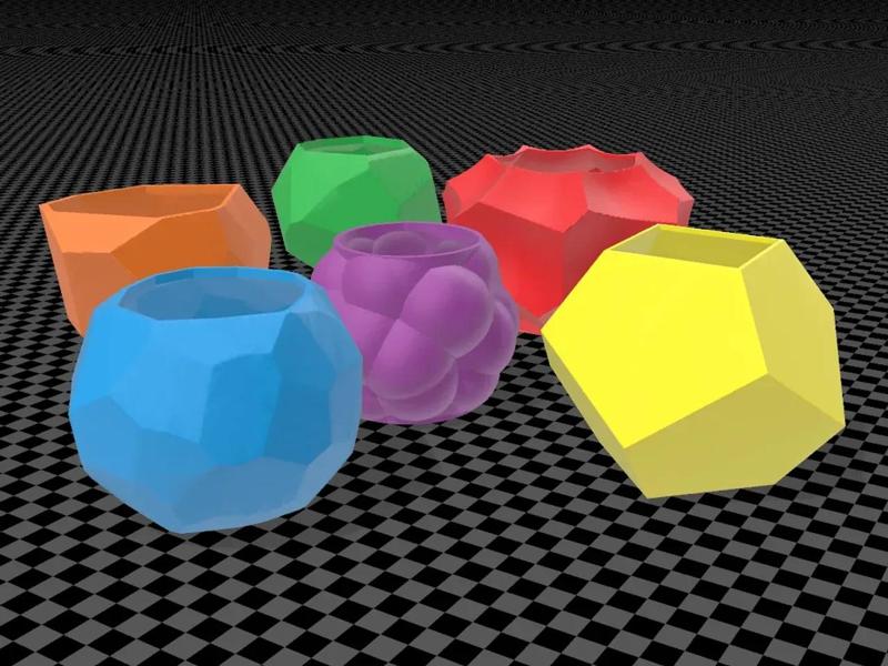 Random polyhedron planters