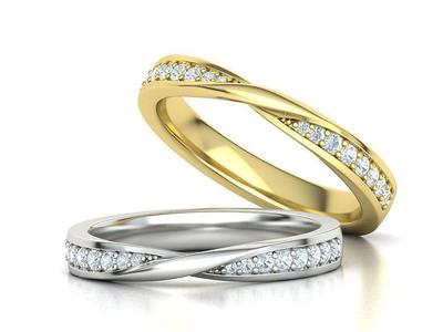 Mobius Diamond Wedding Band Women Ring 3dmodel 3mm wide