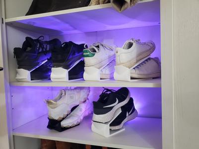 Shoe Organizer With Pull Tab.
