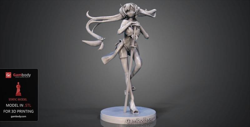 Anime Girl 3D Printing Figurine | Static