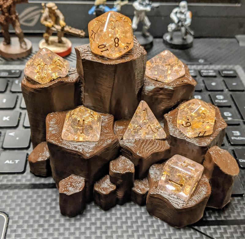 Columnar Basalt – Dice Set Display