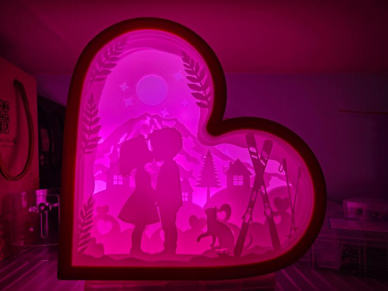 Ski themed Valentines Day Shadowbox