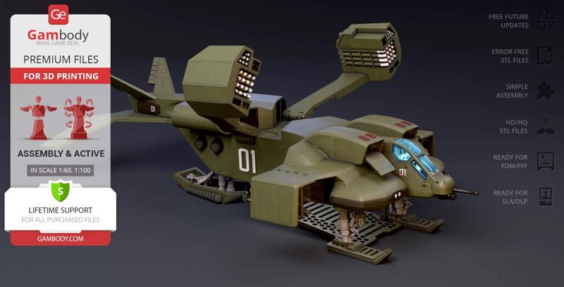 UD-4L Cheyenne Dropship 3D Printing Model | Assembly