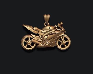 Motorcycle sport pendant basrelief