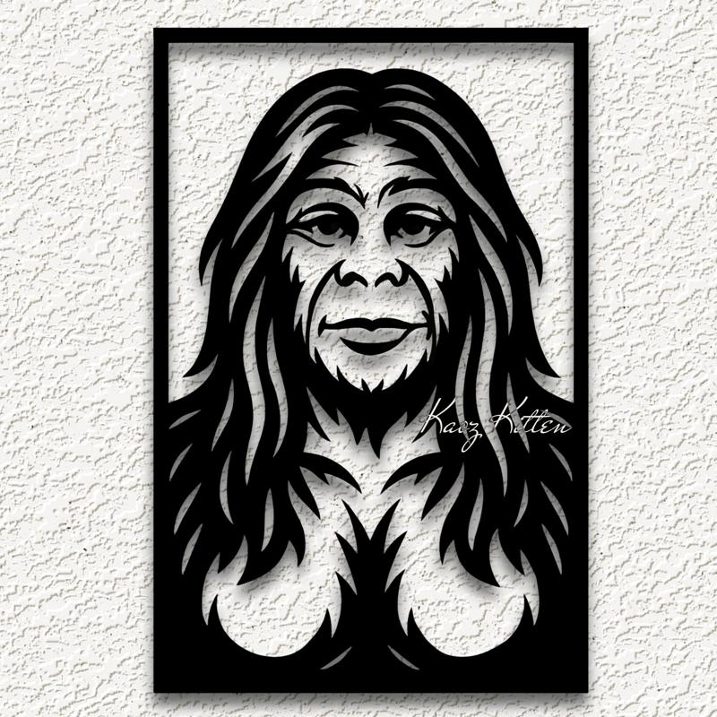 mom bigfoot wall art sasquatch home decor
