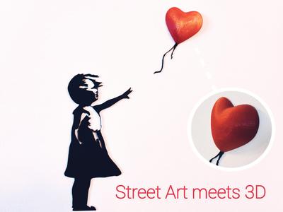 Street Art meets 3D – Banksy Girl with a Balloon