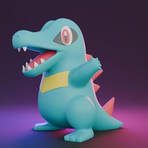 Totodile 3D Pokémon Pokemon Model