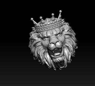 lion ring with crown
