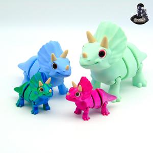 Cute articulated Triceratops – separated parts – Dinosaur – No Supports
