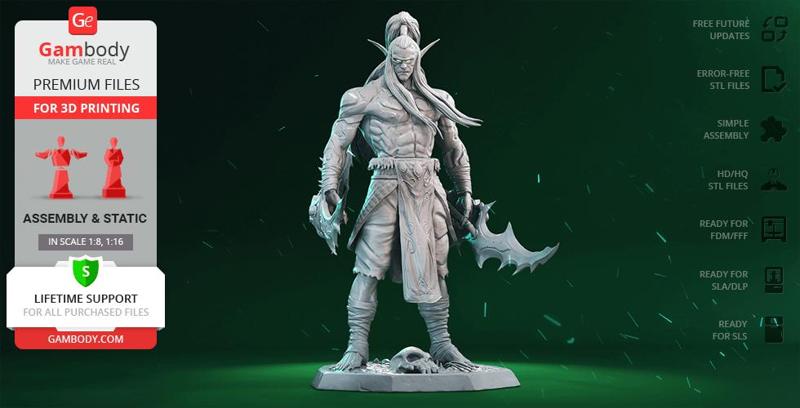 Illidan The Demon Hunter 3D Printing Figurine | Assembly