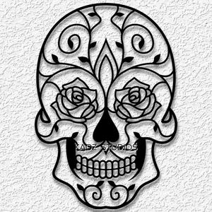mandala skull wall art day of the dead decor halloween sugar skull