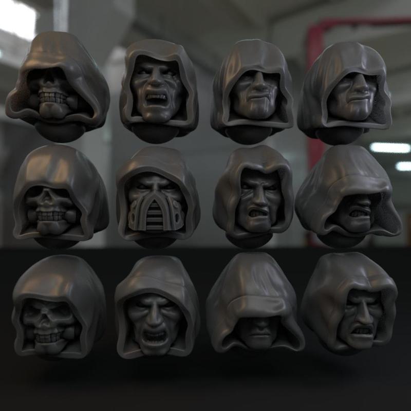 Hooded Faces and Skulls for Space Knights