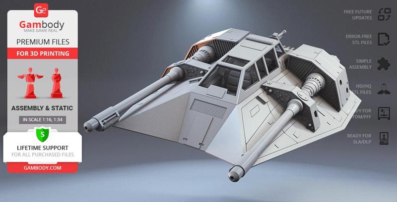 T-47 Snowspeeder 3D Printing Model | Assembly