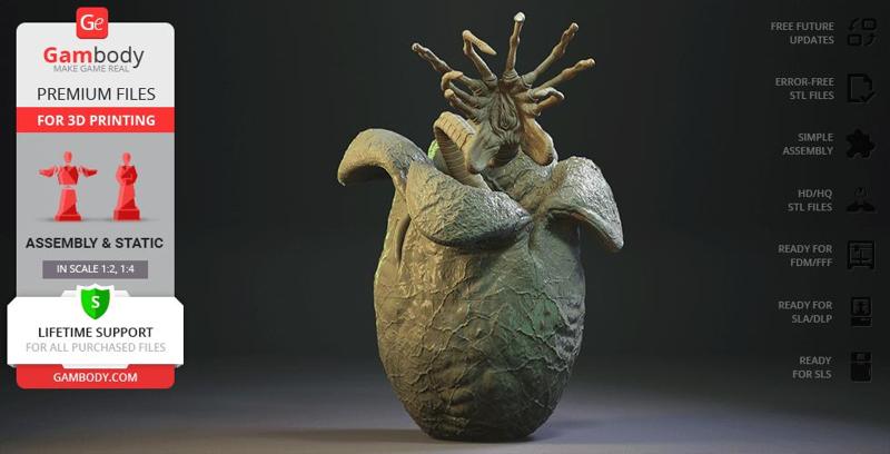Facehugger & Egg 3D Printing Figurine | Assembly