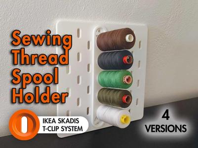 Sewing Thread Spool Holder (IKEA SKADIS T-Clip)