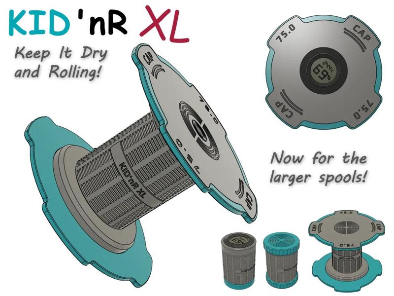 KID’nR  XL – Keep It Dry … and Rolling for the Larger Diameter Spools! (Silica Gel Box)