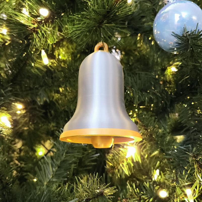 Holiday Bell #3 :: Articulated Print-In-Place Christmas Decoration / Ornament