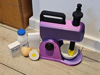 Mixer blender kitchen tool with products mikser