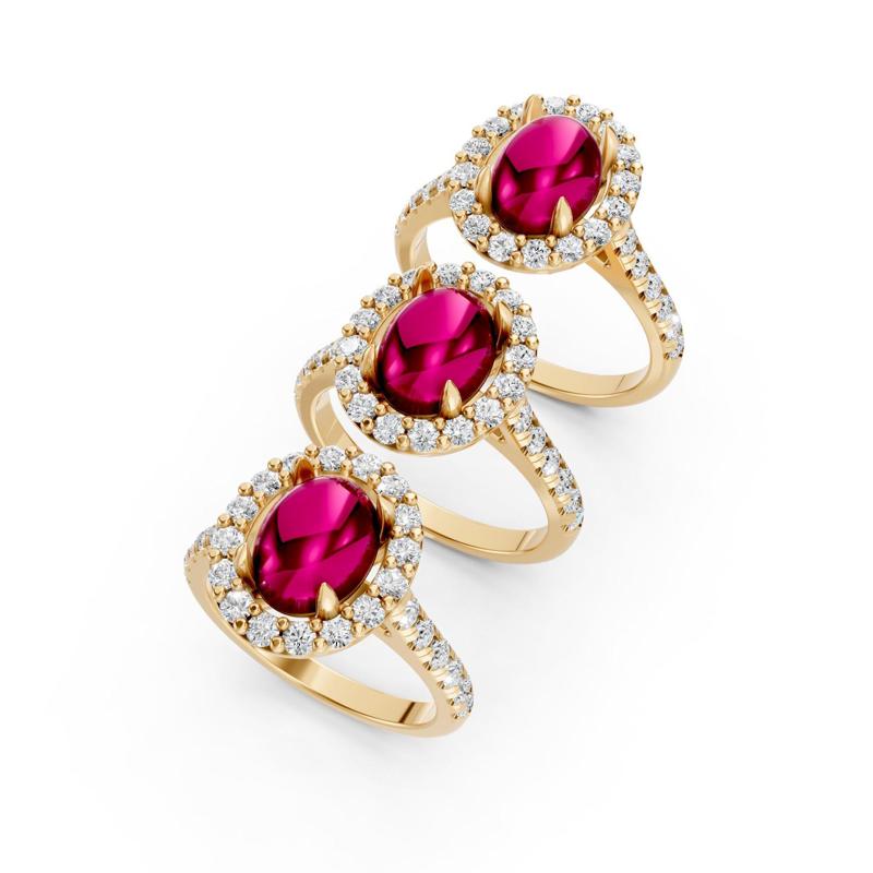 Oval Cabachon Diamond Ring