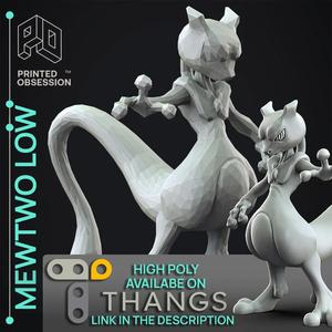 Mewtwo – Low Poly – Pokemon – Fan Art