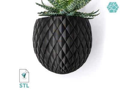 Wall Plant Pot STL 3D Print File Model “Blossomscale” to 3D Print | Wall Mounted Plater |  Instant Download