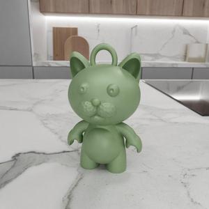 3D Cute Cat for Keychain or Decor with 3D Print Stl Files & Cat Print, Cat Decor, 3D Printed Decor, Gifts for Her, 3D Printing, Cat Lover