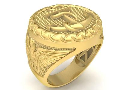 usa army ring with eagle and anchor 3691