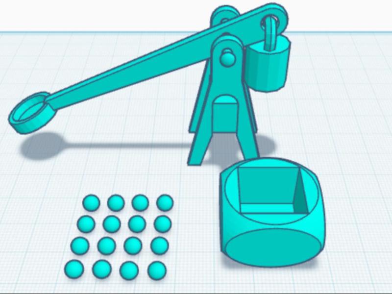 Catapult with bullets and bullet holder (working)