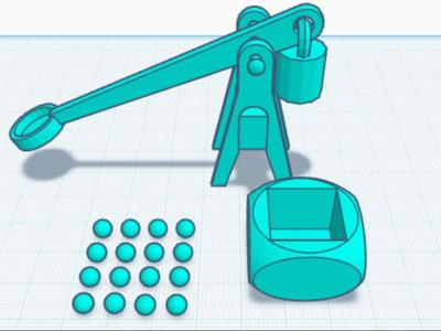 Catapult with bullets and bullet holder (working)