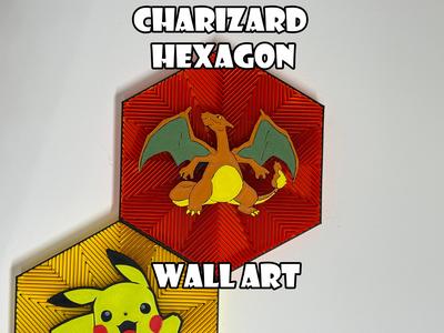 Charizard Hexagon Wall Art – Pokemon