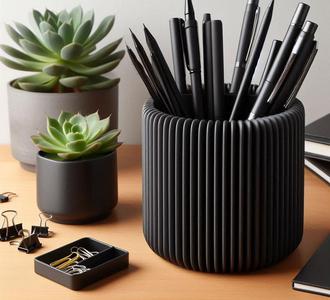 Modern Design Ribbed Pencil Holder, Pencil Cup