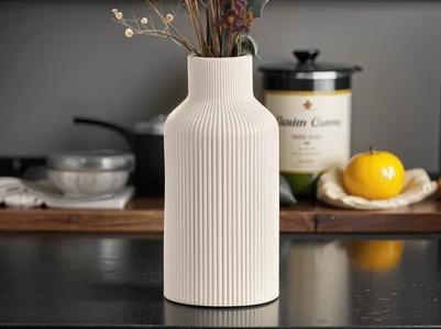 Beautiful Modern Minimalistic Designed Ribbed Vase