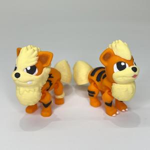 Flexi Growlithe & Arcanine (Easy Print No Supports)