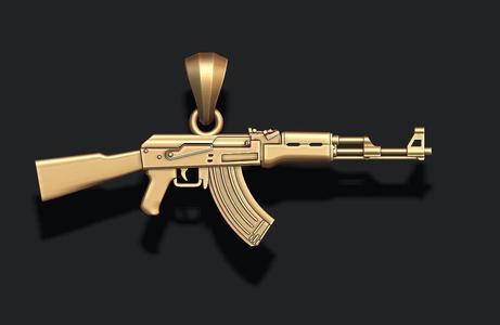 AK 74 gun pendant 3d